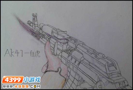 生死狙击玩家手绘—ak47-白虎