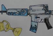 生死狙击玩家手绘—M4A1蓝焰冰魂