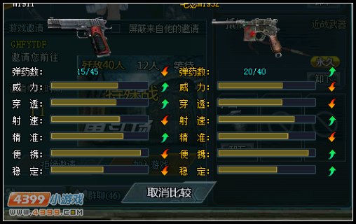 4399生死狙击M1911武器比对测评