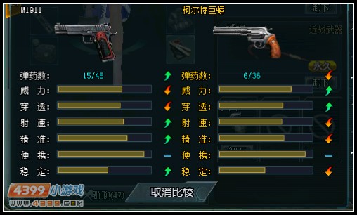 4399生死狙击M1911武器比对测评