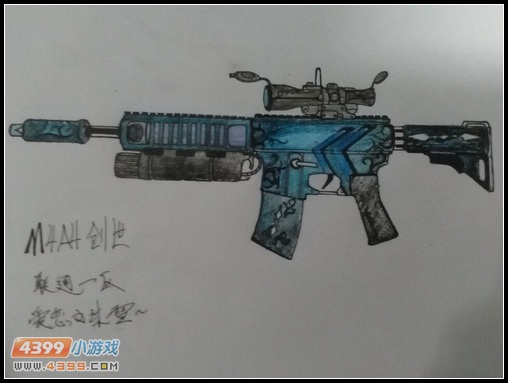 生死狙击玩家手绘—M4A4创世
