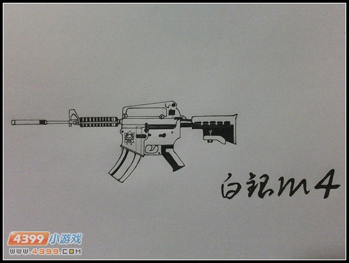 生死狙击玩家手绘—白银M4A1