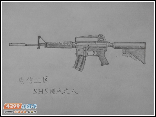 生死狙击玩家手绘—M4A1-A