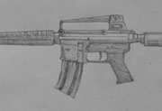 生死狙击玩家手绘—M4A1-A