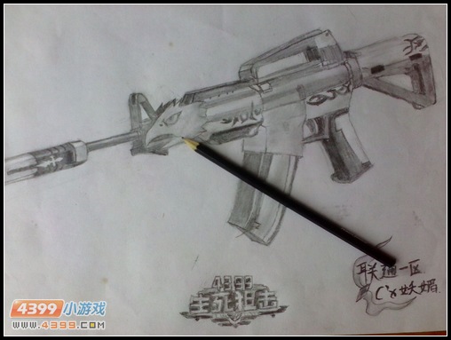 生死狙击玩家手绘—霸气M4A1荣耀