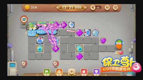 保卫萝卜3工厂第19关攻略
