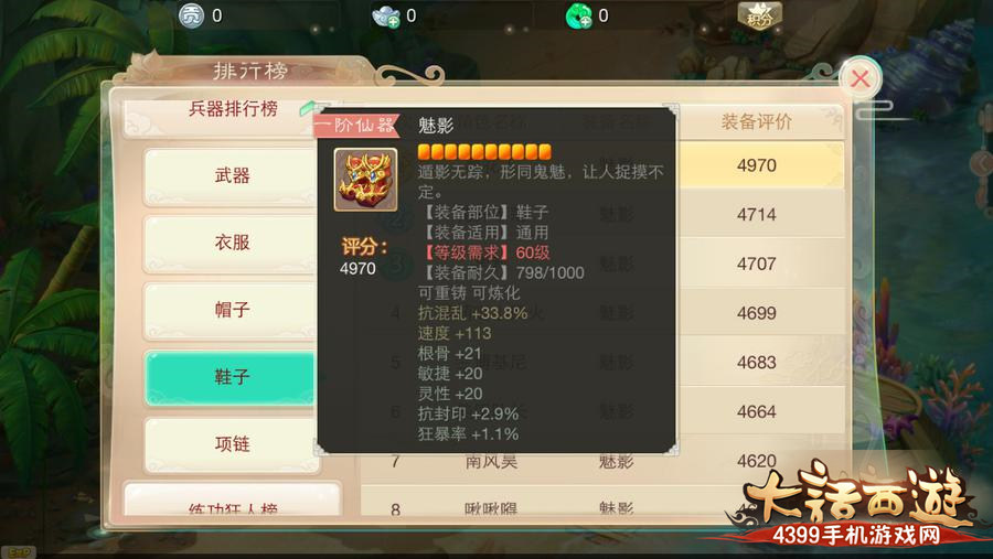 鞋子排行榜