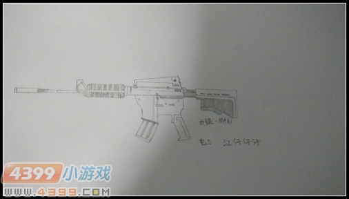 生死狙击玩家手绘—白银M4A1来袭