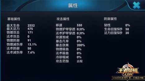 王者荣耀姜子牙属性介绍