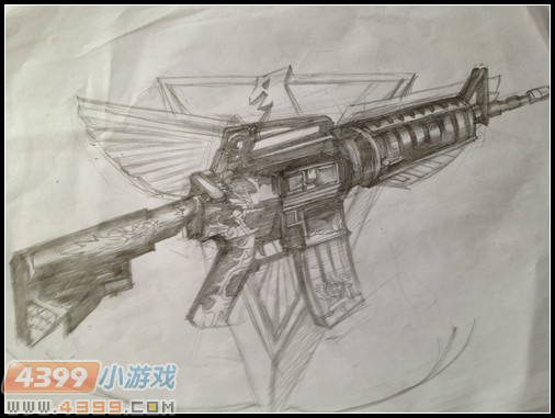 生死狙击玩家手绘—M4A1叫嚣神鹰