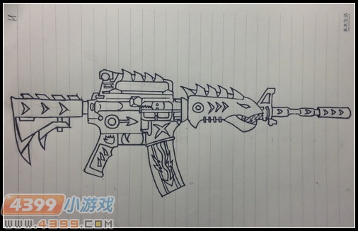 生死狙击玩家手绘—M4A1恶煞