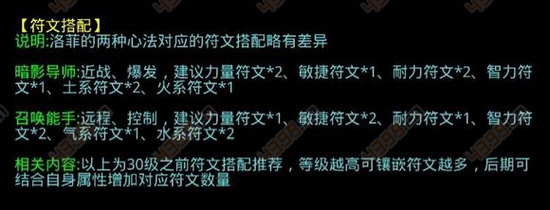 时空之刃洛菲符文搭配攻略