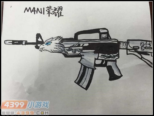 生死狙击玩家手绘—M4A1荣耀