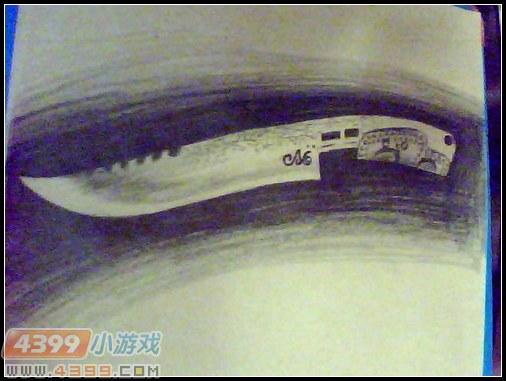 生死狙击玩家手绘—军用匕首素描