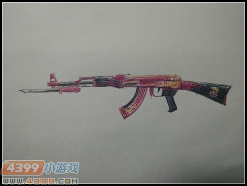 生死狙击玩家手绘—AK47-炎煌