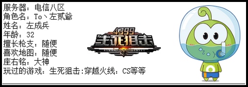 4399生死狙击王者争霸第六赛季季后赛A组选手资料