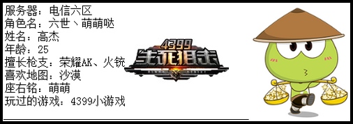 4399生死狙击王者争霸第六赛季季后赛A组选手资料