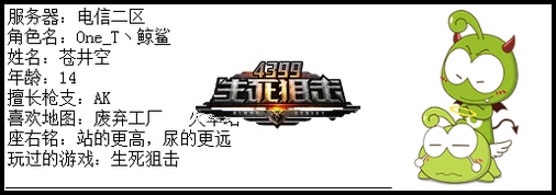 4399生死狙击最强王者争霸赛第六赛季C组玩家资料