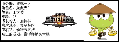 4399生死狙击最强王者争霸赛第六赛季C组玩家资料