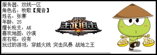 4399生死狙击最强王者争霸赛第六赛季F组玩家资料