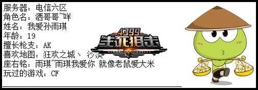 4399生死狙击最强王者争霸赛第六赛季G组玩家资料