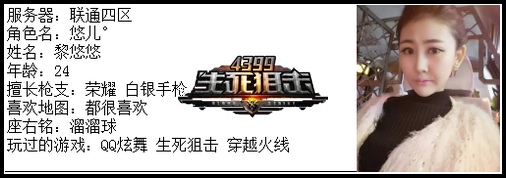 4399生死狙击最强王者争霸赛第六赛季H组玩家资料