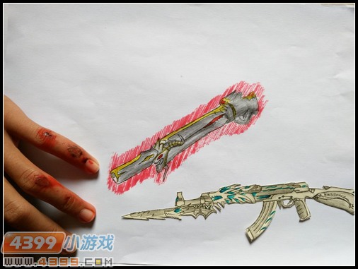 生死狙击玩家手绘—炎魔AK狂舞