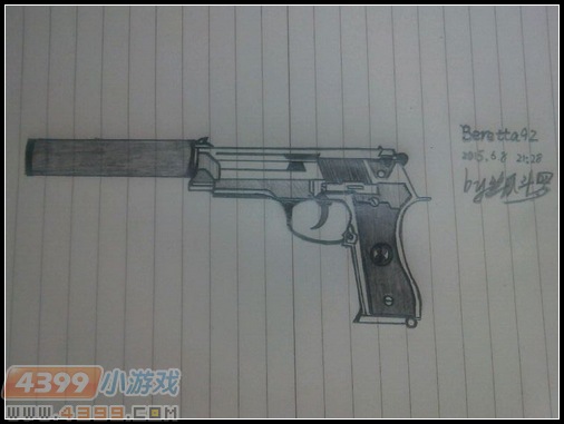 生死狙击玩家手绘—Beretta 92