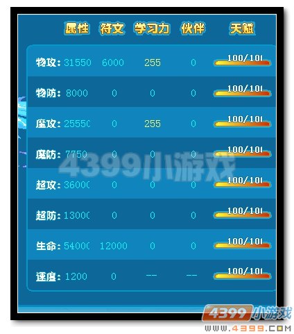热血精灵派圣耀帝尊种族值