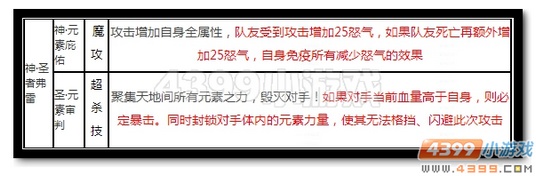 热血精灵派神·圣者弗雷技能