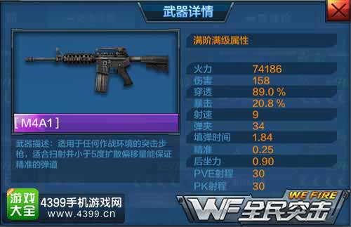 M4A1满级属性