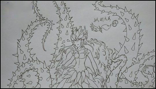 洪荒大劫篇手绘芙蓉仙子-4399妖羽九尾