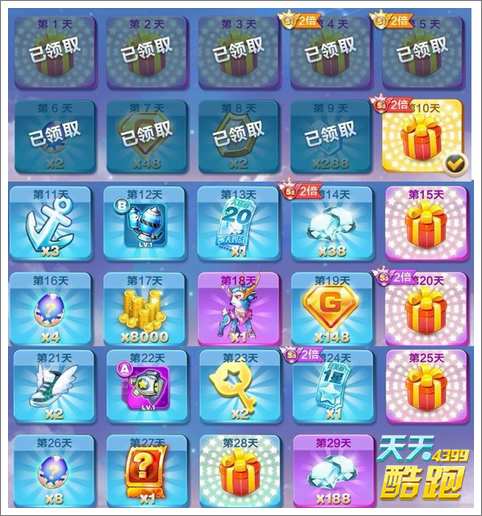 天天酷跑签到奖励 2月5日~3月4日登陆送守望者