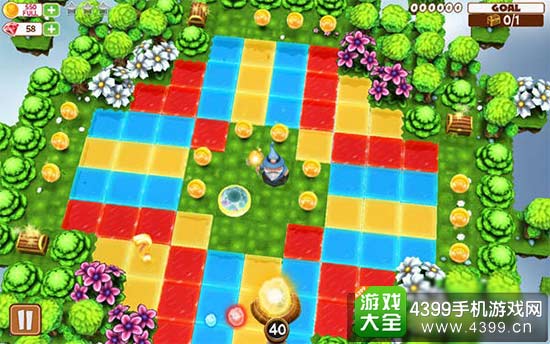 利用下方的魔法石点亮相应颜色的道路