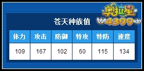 奥拉星苍天种族值解析