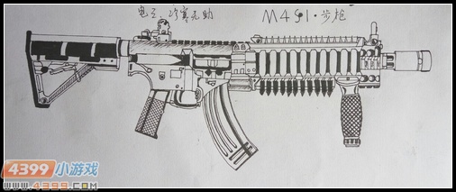 生死狙击玩家手绘-M4A1狼牙