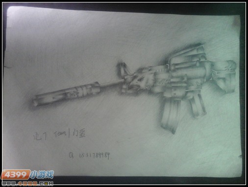 生死狙击玩家手绘-M4A1荣耀