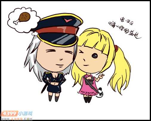 生死狙击玩家手绘-尼赛亚和瑞秋好闺蜜