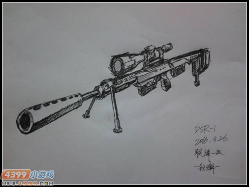 生死狙击玩家手绘-DSR-1渣速绘