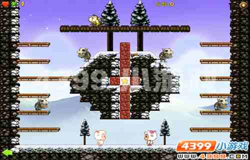 4399《喜羊羊兄妹雪球大战2》智灭雪山怪物