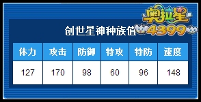 奥拉星创世星神种族值解析