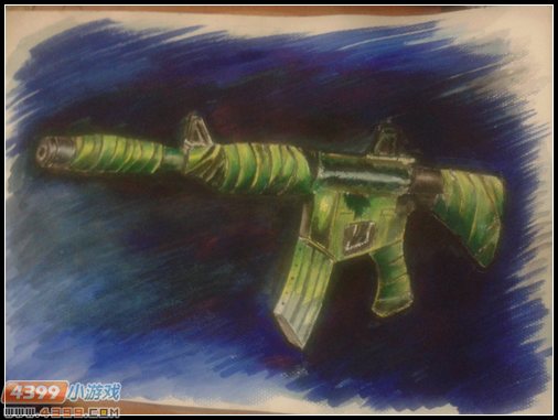 生死狙击玩家手绘-M4A4军魂