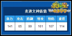 奥拉星麦迪文种族值解析
