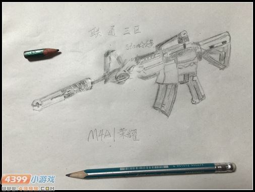 生死狙击玩家手绘-M4A1荣耀
