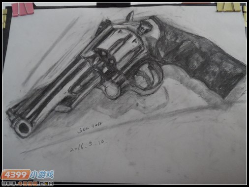 生死狙击玩家手绘-速写版左轮手枪