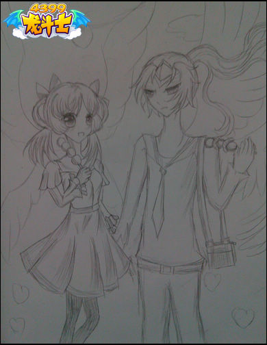 龙斗士绘画作品弓箭龙骑CP