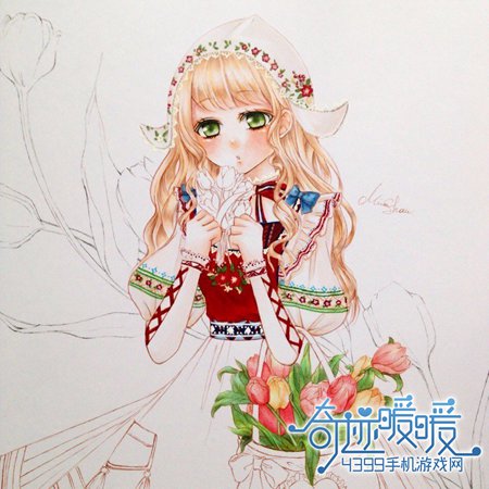 奇迹暖暖手绘静谧花期