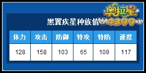 奥拉星黑翼疾星种族值解析