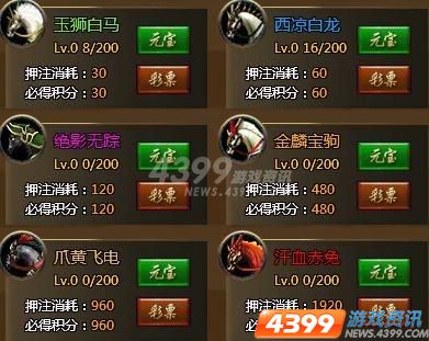 4399三国快打 皇家马场道具兑换解析