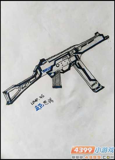 生死狙击玩家手绘 UMP.45 蓝色恐惧